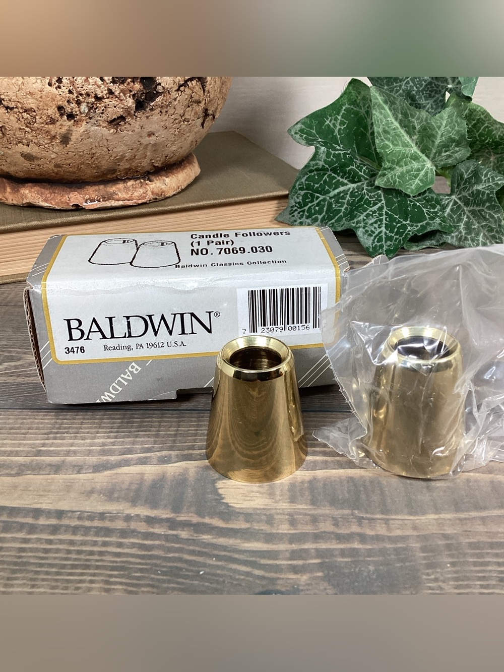 Baldwin Brass Classics Collection Candle Followers PAIR 7069.030 New in Box